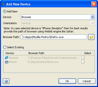 Cross Browser Testing - Add New Device