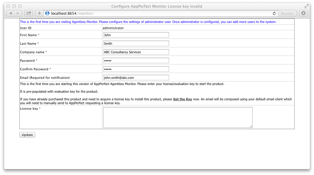 AppPerfect configure license