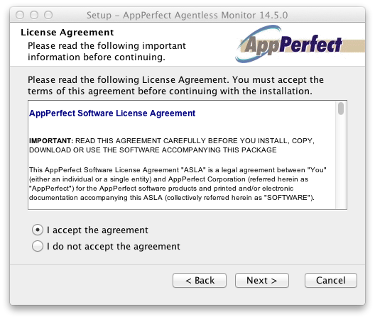 AppPerfect Software license agreement