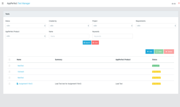 AppPerfect Test Automation : Tests