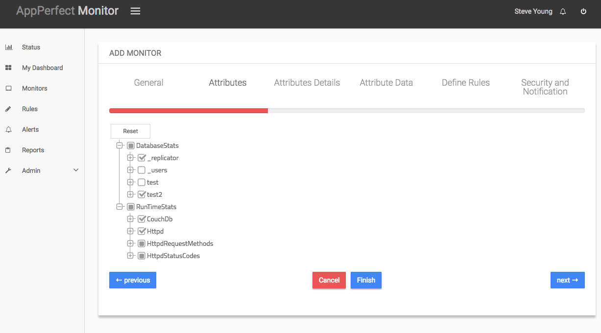 Database Monitoring : Select Attributes