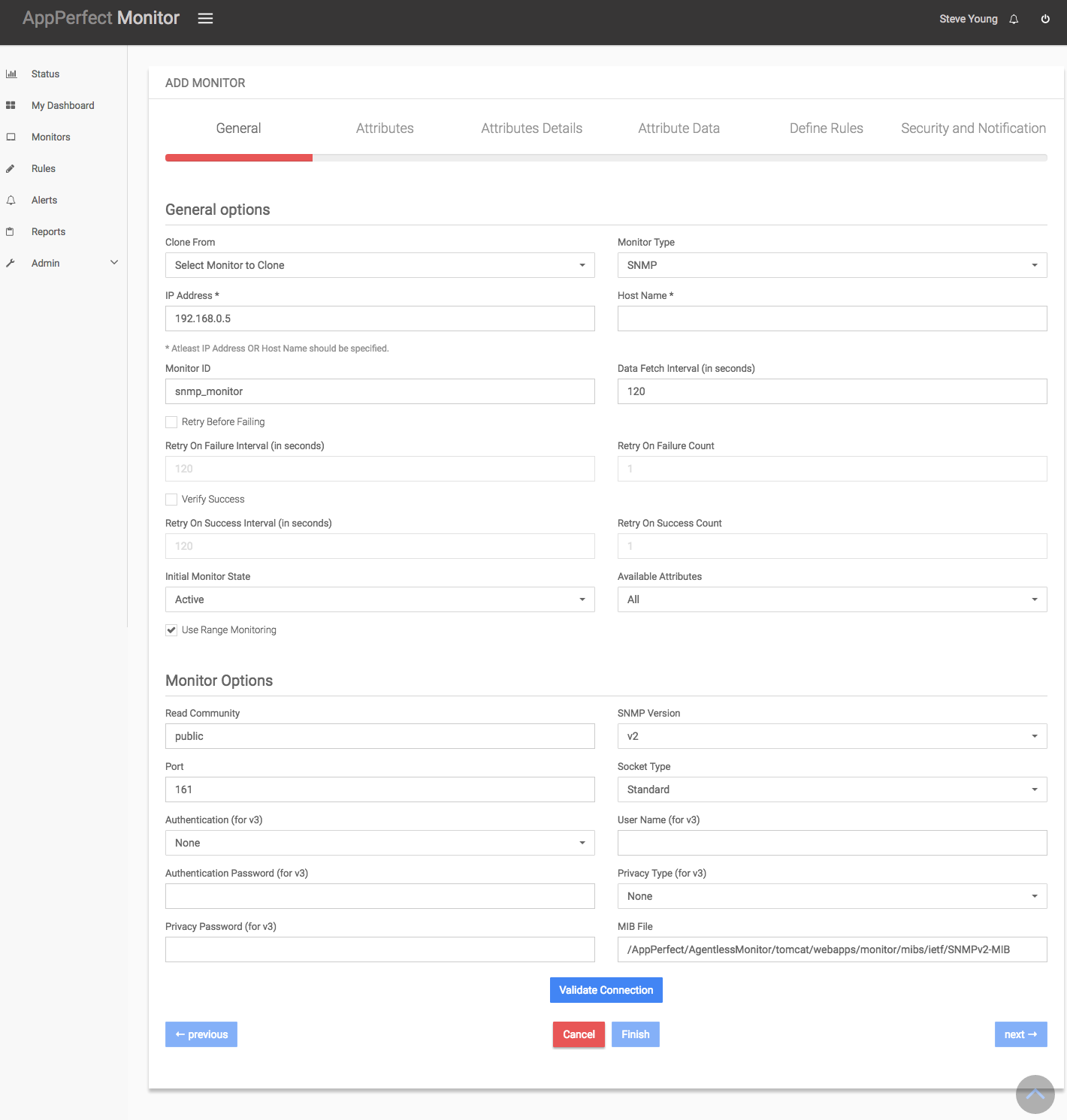 SNMP Network Monitoring : Add Monitor