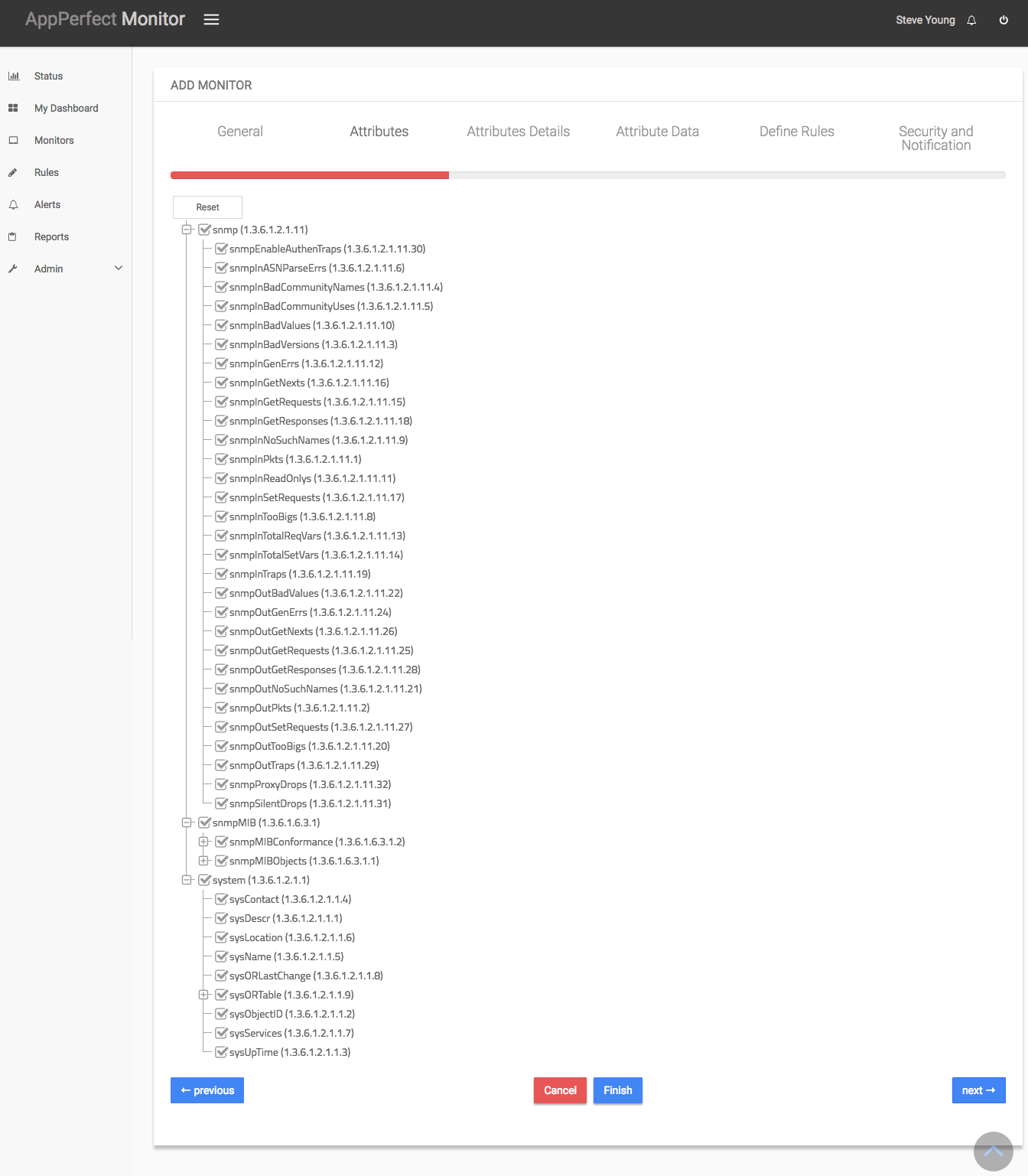 SNMP Network Monitoring : Select Attributes