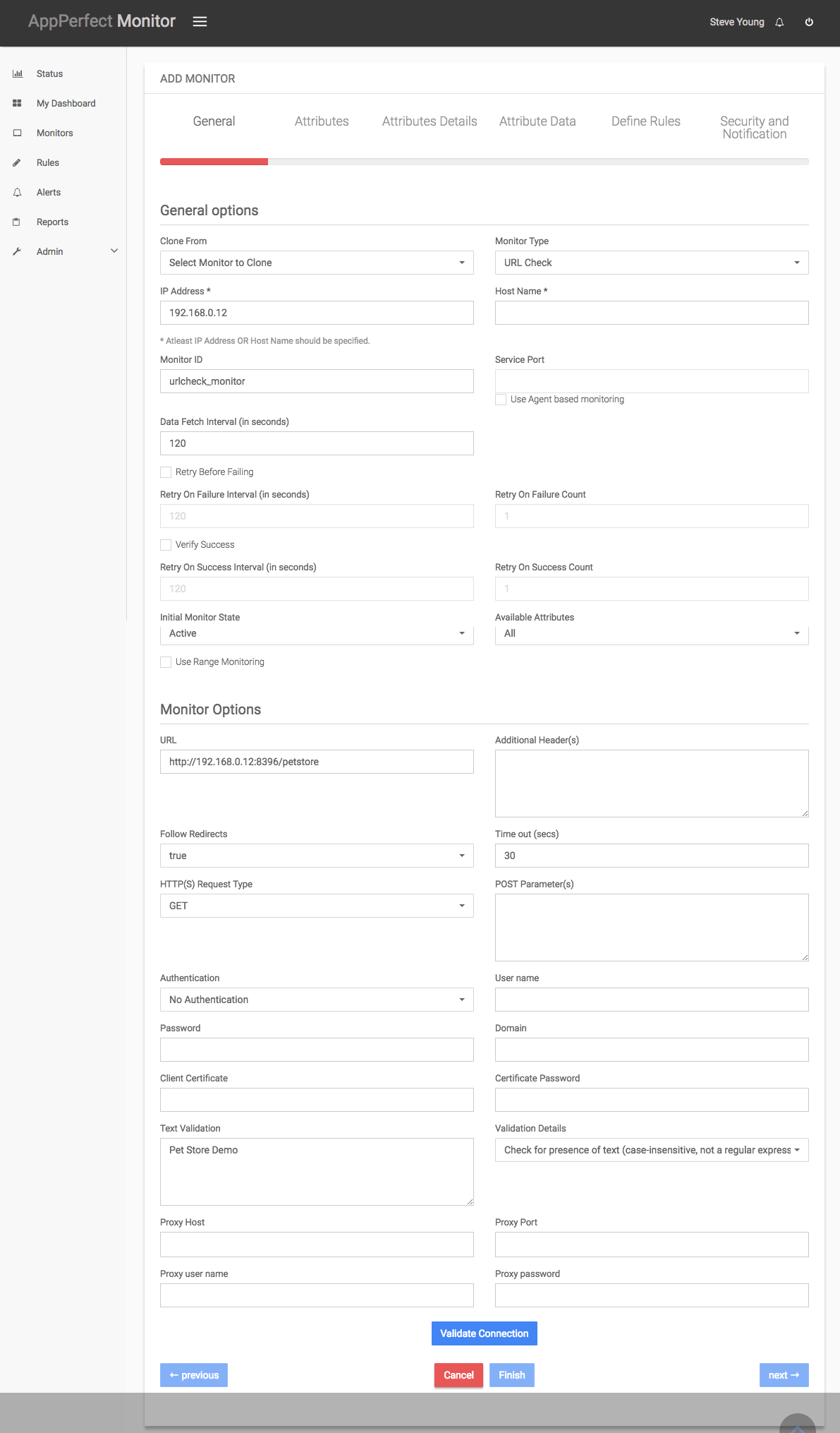 Website Monitoring : Add Monitor