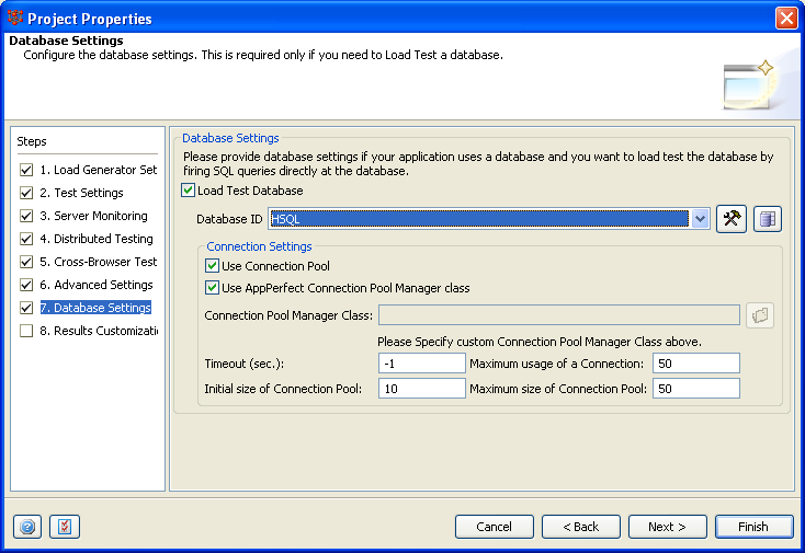 Database Load Testing : Configuring Project Properties