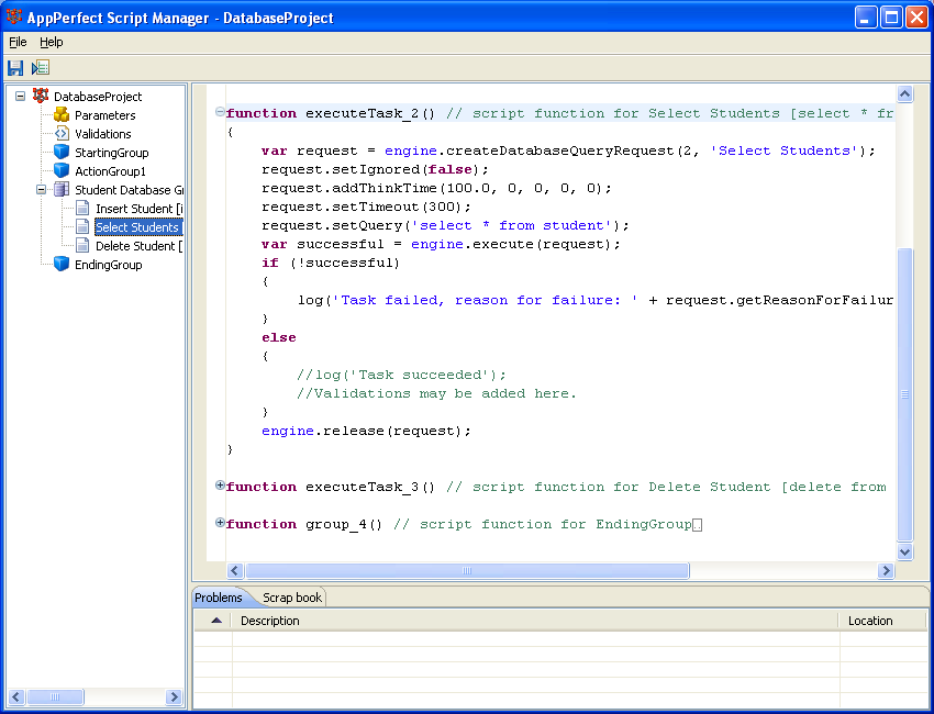 Database Load Testing : Script Editor