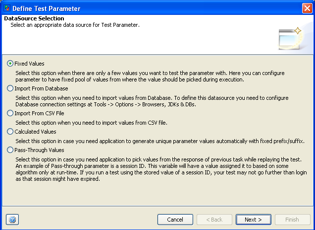 Web Functional Testing : Test Parameterization