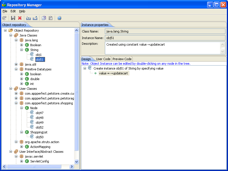 Java Unit Testing : Object Repository
