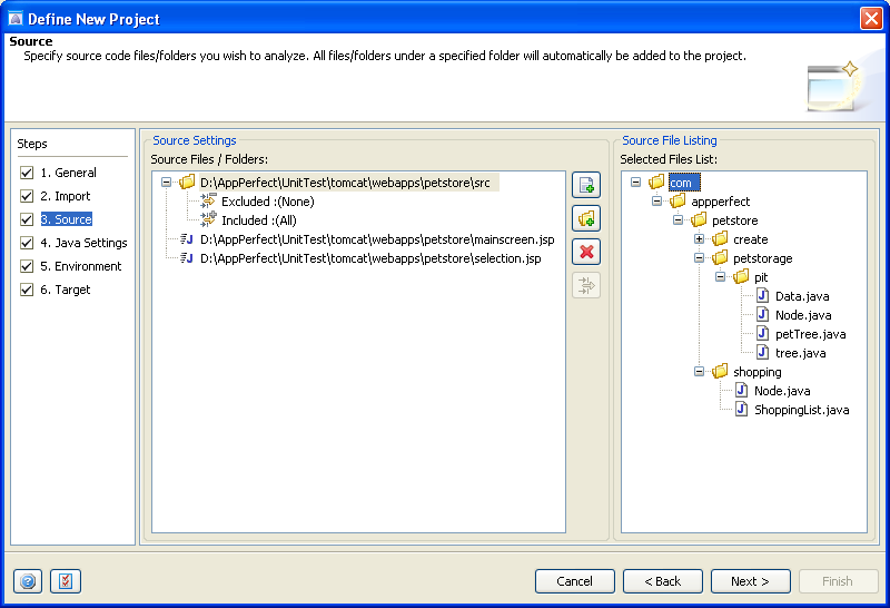 Java Unit Testing : Configuring Source Settings