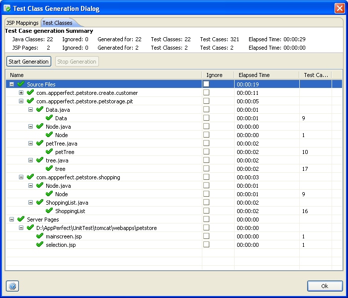 Java Unit Testing : Test Class Generation