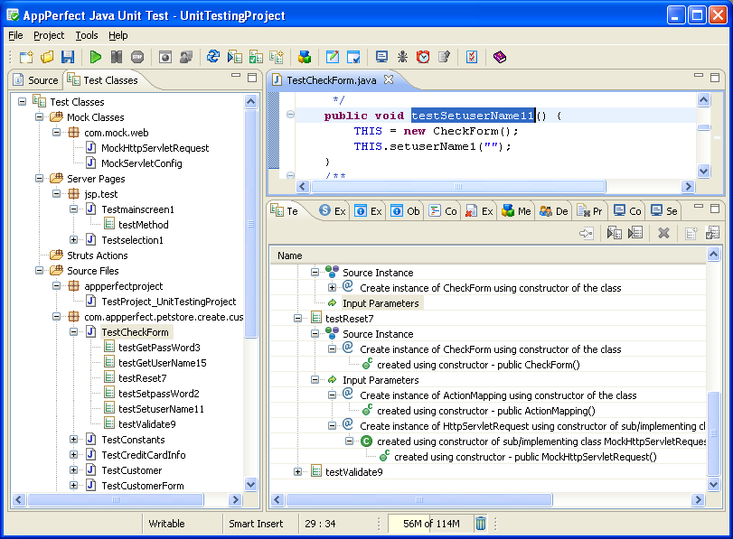 Java Unit Testing : Test Class View
