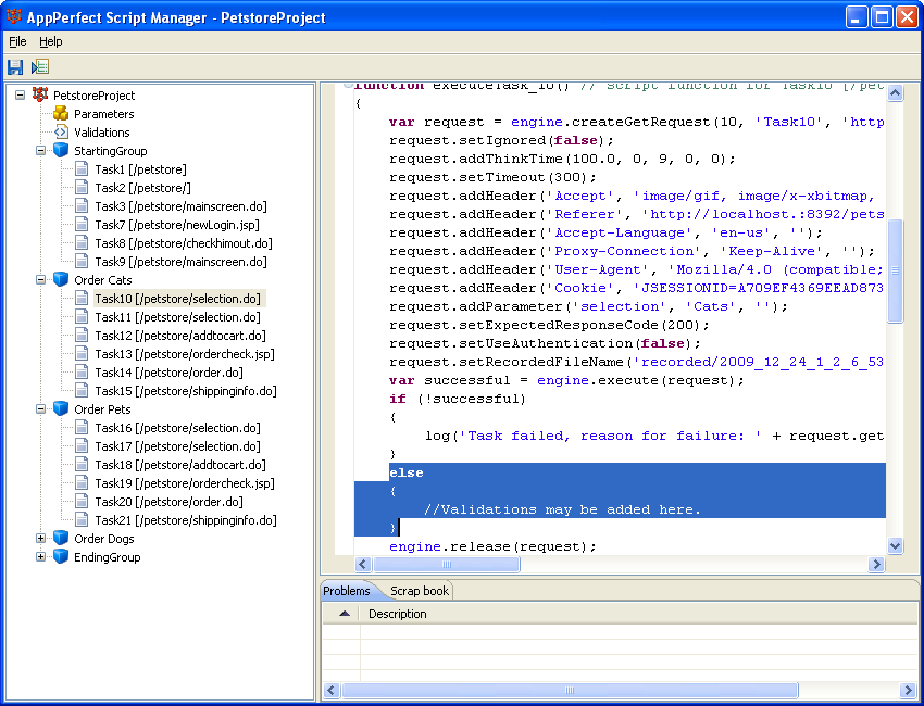 Web Application Load Testing : Script Editor