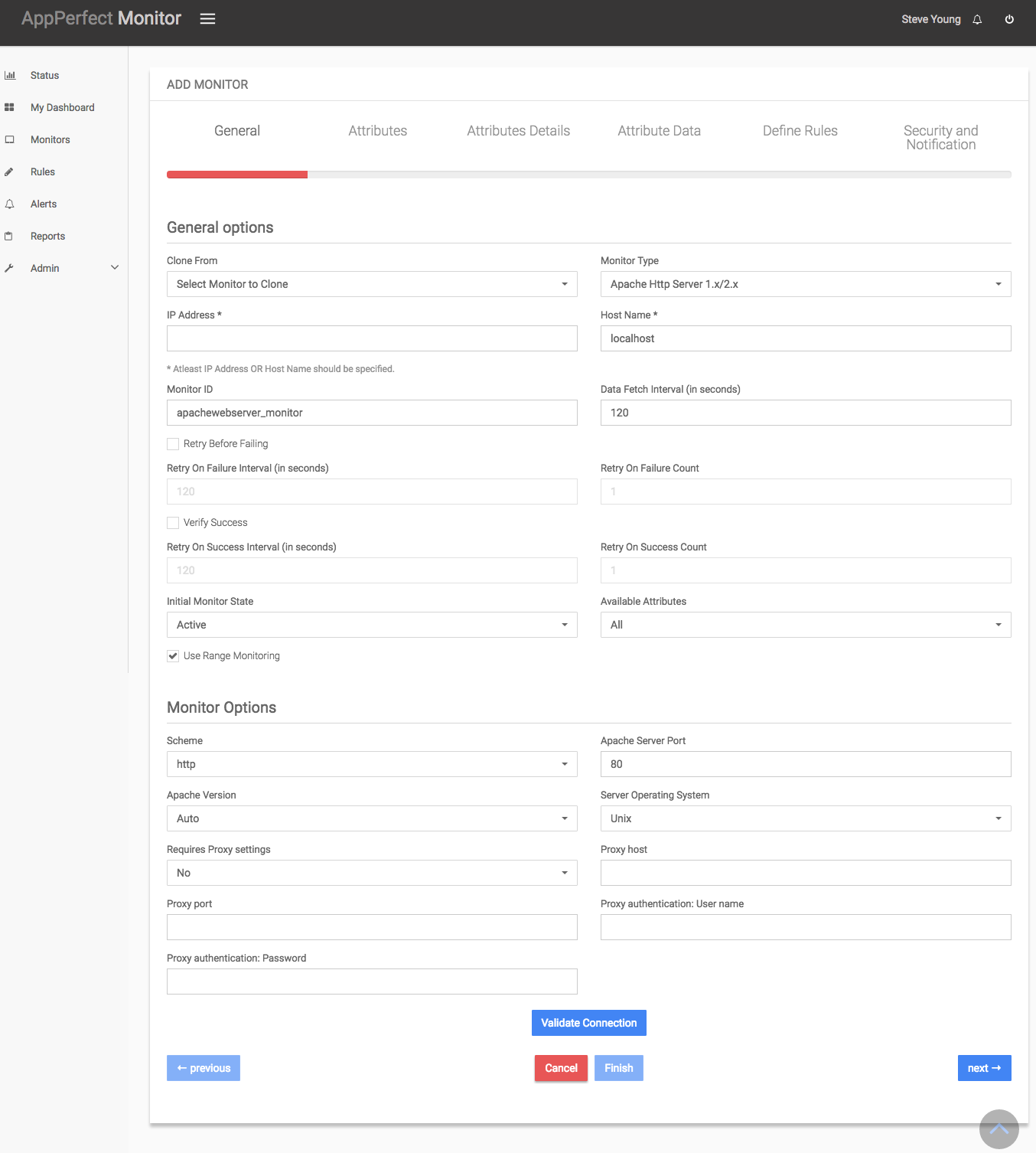 Web Server Monitoring : Add Monitor